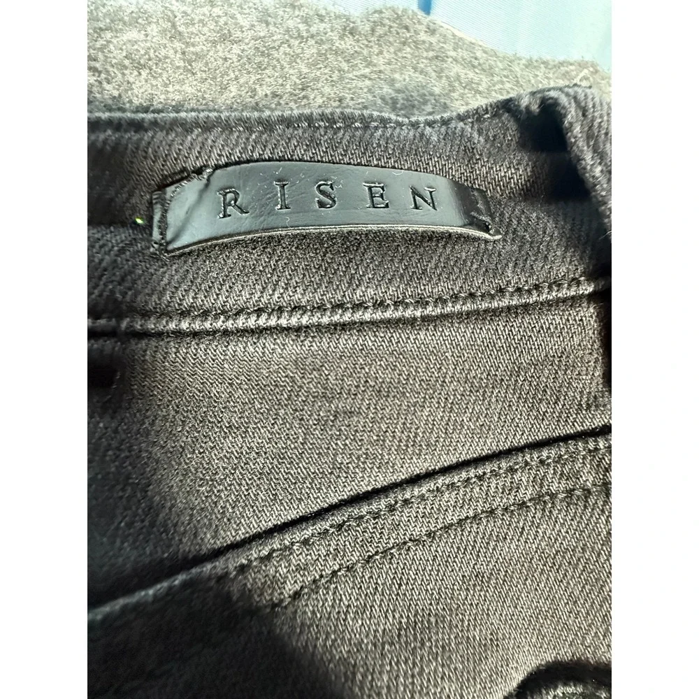 Risen Los Angeles Womens HighRise Button Fly Distressed Skinny Jeans Black 13/31